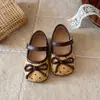 Zapatos de Cuero para Niños de Primavera y Otoño, Zapatos de Cuero de Suela Blanda para Niñas Pequeñas, Zapatos de Princesa, Zapatos Mary Jane Versátiles Estilo Coreano, Zapatos de Suela Plana Antideslizantes