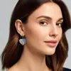Pendientes Americanos de Venta Caliente Transfronterizos del Día de la Independencia, Pendientes Europeos y Americanos del 4 de Julio con Forma de Corazón, Pedrería, Accesorios Personalizados para Mujeres