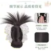 Peluca de Lunares Coreana para Mujer con Pinza, Moño Bajo, Cabello Natural Esponjoso, Peluca de Bolsa