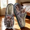 Chinelos de Algodão para Homens e Mulheres, Outono e Inverno Estampa de Vaca das Terras Altas Chinelo de Algodão Quente para Casa de Casal, Pod Cross-Border Jit Dropshipping