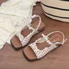 Sandalias de cuña florales de estilo francés para mujer, nuevo modelo de verano 2026, adecuadas para usar con faldas, sandalias romanas