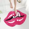 Amazon Transfronterizo Labios Rojos Sexy Cachemira Imitación Felpudo Dormitorio Manta de Cama Absorbente Decorativo Baño Tacto Felpudo Resistente al Desgaste
