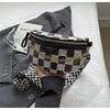 Bolso bandolera de cadena a cuadros de alta gama de moda 2024, nuevo estilo japonés y coreano, pequeño bolso versátil para clase y desplazamientos