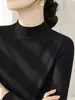 Tricô de Gola Alta Meia-Calça Feminino 2026 Outono/Inverno Novo Suéter Slim Fit Pulôver Estiloso Camada Base A7692