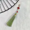 Colgante de Nudo Chino con Borla y Cierre de Langosta 8cm Borla para Qipao Hanfu Estilo Nacional Colgante Marcapáginas Pasador de Pelo Borla