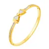 Pulsera Nueva de Moda para Mujeres Mejor Amiga Francesa Linda Doble Capa Tridimensional Imitación Concha Blanca Hebilla de Moño Pulsera de Acero de Titanio