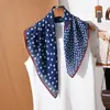 Pañuelo Cuadrado de Doble Cara Bicolor con Patrón de Espiga 65 para Mujer, Estilo Retro Francés Sencillo, Accesorio Elegante, Pequeño Pañuelo de Cuello de Moda