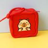 Porta-moedas de Silicone Labubu para Crianças Capivara Bolsa Pequena Fofa Criativa Colorida Bolsa Quadrada Pequena Pingente de Bolsa