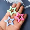 Pingente de Acrílico 45X43mm Recortado Estrela de Cinco Pontas Chaveiro DIY Pingente para Mala Bola de Cabelo Acessórios de Joias Decorativas