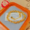 Pulsera de Cuentas de Oro Arena de Vietnam Nuevo Chapado en Oro Brillo Sólido Mate Pulsera de Cuentas Ligeras Pulsera de Cuentas de Buda Envío Directo