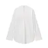 Para Comércio Exterior Transfronteiriço Europeu e Americano Roupas Femininas Aliexpress Mais Vendidas Outono Simples Versátil Popeline Laço Cor Sólida Camisa
