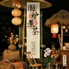 Nuevo Tapiz Decorativo Colgante con Caligrafía China para Sala de Té, Patio Pequeño, Banderín Largo para Exteriores, Fondo para Fotos, Diseño de Tapiz Colgante Estilo Antiguo