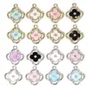 Aleación Inlay de Goteo de Aceite Trébol de la Suerte Trébol de Cuatro Hojas Colgante DIY Collar Pulsera Pendiente Accesorio de Decoración W765