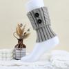Calcetines de lana de punto nuevos, estilo europeo y americano, con botones cortos y torcidos, cálidos y con rodilleras para mujer.