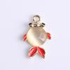 Liga de jóias novo óleo gotejamento rosa buquê peixinho de ouro pingente de jóias diy artesanal colar pulseira acessórios material
