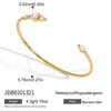 Elegante e Discreto Bracelete Estilo Europeu e Americano para Mulheres, Aço Inoxidável Dourado 18K com Zircônia e Strass, Moda Transfronteiriça Ol Personalidade Ins Bracelete
