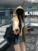 Gris estilo coreano holgado para mujer otoño 2026 nueva colección: cárdigan con cremallera, holgado, chaqueta sudadera con capucha relajada