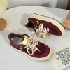 Vintage Design Plataforma Pão Sapatos Femininos 2024 Outono Novo Nicho Casual All-match Sports Forrest Gump Tênis 6563