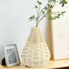 Fabricante Mimbre Tejido DIY Arreglo Floral Jarrón Azul Cesta de Mimbre Cesta de Flores Decorativa Cesta de Flores para Hogar y Jardín Tejido de Bambú Hecho a Mano