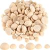 En stock al por mayor 8-50MM Madera de Loto Color madera borde medio cuentas de madera accesorios para joyería diy bola semicircular cuentas de madera madera