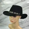 Sombrero de copa transfronterizo sombrero de fieltro nueva personalidad sombrero de vaquero occidental con ala curvada sombrero de jazz retro estilo étnico de Tíbet sombrero de lana