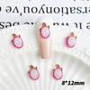 Nuevo en línea rojo hielo transparente color degradado tridimensional fruta lindo joyería para uñas DIY horquilla decorativa accesorios de resina