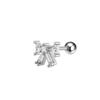 Brincos Pequenos de Fio de Opala Falsa Demoníaca Microincrustados Zircônia de Cinco Pontas Elegantes Versáteis Simples Doces Brincos Brincos