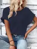 2024 Amazon Europea y Americana Primavera y Verano Nueva Estación Independiente Camiseta de Manga Corta con Empalme de Encaje Lista para Enviar Ropa Femenina Transfronteriza