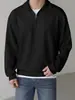 Sudadera de hombre con media cremallera, nueva para otoño e invierno, de importación, manga larga holgada, chaqueta casual elegante, jersey con media cremallera