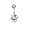 Clavo de Acero Inoxidable para Ombligo Transfronterizo Set de 8 Piezas Plateado Anillo de Ombligo Corto de Zircón Bola de Arcilla Suave Joyería Versátil para Piercing