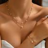 Colar de Franja com Pérolas e Incrustação de Diamante para Comércio Exterior Conjunto de Joias de Noiva Brincos e Pingente Conjunto de Duas Peças Pérolas de Imitação Personalizadas