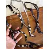 Tejido de Moda Divertido Empalmado Collar Ajustable Diseño de Nicho para Mujer Cadena de Suéter Personalizada Accesorios de Enrollado Multicapa