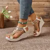 Nuevas Sandalias de Cuña de Playa de Comercio Exterior de Verano 2026 para Mujer, Sandalias de Mujer Cómodas y Versátiles Estilo Europeo y Americano, Amazon