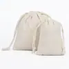 2026 Saco de Algodão Natural Mais Vendido na Amazon Embalagem para Armazenamento de Joias Bolso com Cordão Bolso Completo com Cordão de Algodão
