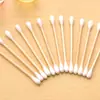 Hisopo de algodón para extracción de orejas, doble cabezal, estéril, desinfectante sanitario, palo de madera, desechable, limpiador, bolsa desmaquillante, cabezal redondo, para el hogar