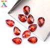 Gema artificial 5A, doble circón tortuga, venta al por mayor, forma de pera, naranja, rojo, 3 x 5-8 x 10 mm, piedra desnuda, acabado circón.