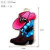 Pingente DIY de Liga Cruzada Bota de Cowboy Ocidental Retrô Ornamento Acessórios Pingente de Chaveiro