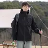 Chaqueta ligera unisex de una sola capa, abrigo con capucha para exteriores para montañismo, senderismo y camping, resistente al agua y duradero