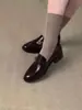 Mocassins MANYAN de Rattan Quadrados com Fivela Estilo Retro Francês Salto Bloco 3cm Versáteis para o Trabalho Sapatilhas da Moda