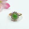 Anillo de Jade Hetian Verde Espinaca Guan Yu Anillo de Jadeíta Girasol Piedra Preciosa Venta al por Mayor en Vivo S2032914