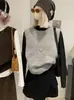 Chaleco de Punto de Color Sólido con Cuello Redondo KEKEZOON Suéter Holgado sin Mangas para Mujer Top Versátil 8953