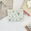 5425 bolsa de almacenamiento portátil de algodón acolchado floral acolchado, monedero suave, boca, sobre rojo, almacenamiento de cosméticos y artículos diversos