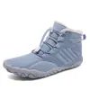 Zapatos de Algodón Grueso con Forro de Lana de Caña Alta Transfronterizos para Exteriores, Antideslizantes Resistentes al Desgaste para Hombre, Botas de Nieve, Botas de Algodón Cálidas Impermeables para Mujer, 48 Gris