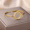 Pulsera de Serpiente de Acero Inoxidable y Oro de 18 Quilates para Mujer, Joyería de Moda de Apertura Amplia Europea y Americana Transfronteriza, Popular en Forma de Serpiente Oro Rosa