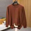 Nuevo suéter para hombre otoño e invierno 2026, cuello redondo, color liso, ajuste casual holgado, jersey, engrosado, tejido cálido