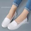 Zapatos Blancos de Tacón Bajo y Suela Plana Four Seasons Transpirables Cómodos de Piel de Vaca Antideslizantes para Trabajo Suela Suave Casuales Médicos