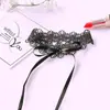 Accesorios de Lencería Sexy Collar Hebilla de Lazo Correa para el Cuello sin Hebilla Joyería para el Cuello Harajuku Flor de Encaje Cadena para Clavícula de Abstinencia