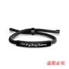 Pulsera al por mayor de moda transfronteriza europea y americana, pulsera de cuerda trenzada de acero inoxidable negra y roja, pulsera con letras de regalo de Navidad
