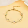 Artículo Popular Transfronterizo Europeo y Americano: Pulsera de Cadena de Jade con Cuchilla Romana de Circonita Blanca de Cinco Piezas con un Estilo Minimalista de Alta Gama