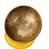 Cuenco Tibetano Tallado Nepalí, Cuenco de Sonido Curativo Buda Hecho a Mano, Cuenco Amitabha para Meditación, Incluye Alfombrilla + Palo de Cuero + Palo Golpeteador